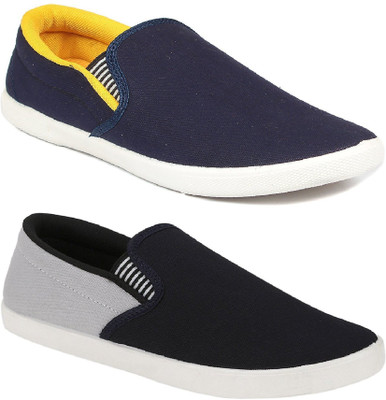

Chevit Men's Combo of 2 Blue & Grey Loafers For Men(Blue, Grey, Black