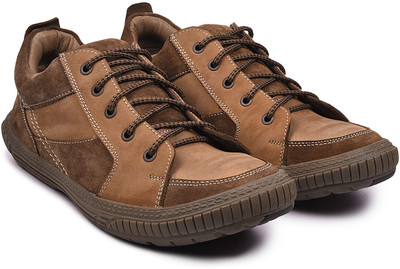 

Andrew Scott Men's Tan Leather Hiking & Trekking Shoes For Men(Tan, Brown