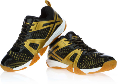 

Li-Ning Omega Badminton Shoes For Men(Black, Black & gold