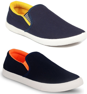 

Chevit Men's Combo of 2 Blue Loafers For Men(Blue