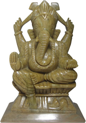 

Avinash Handicrafts Stone Ganesha 12 cm Decorative Showpiece - 12 cm(Stoneware, Yellow)