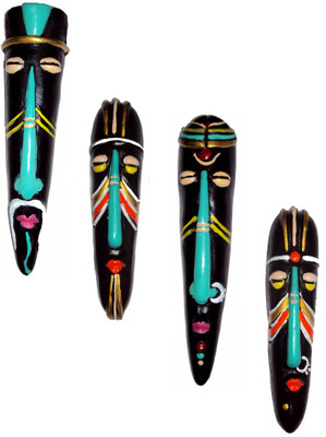 

Hand Artz Home Decorative Terracotta Wall Hanging Multicolour Hawaian Mask Pair Combo Decorative Showpiece - 25.5 cm(Terracotta, Multicolor)