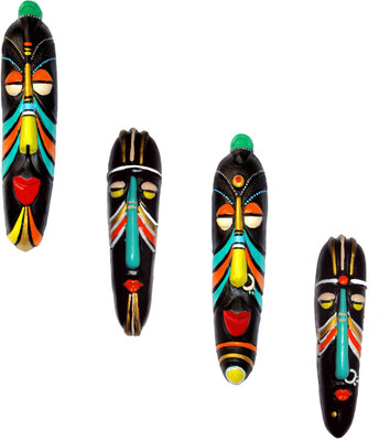 

Hand Artz Home Decorative Terracotta Wall Hanging Multicolour Tango Mask Pair & Egyptian Mask Combo Decorative Showpiece - 27.5 cm(Terracotta, Multicolor)