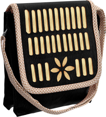 

tap fashion Women Casual Black PU Sling Bag