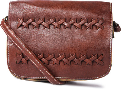 

machli Women Casual Brown PU Sling Bag