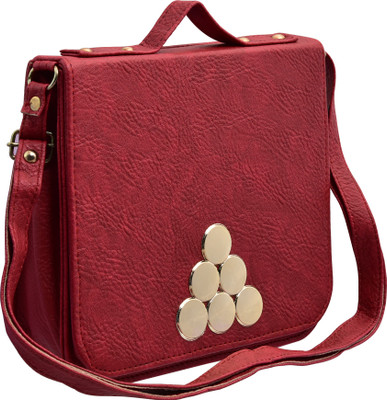 

Tap Fashion Women Casual Maroon PU Sling Bag