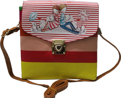 

10thplanetsales Girls Casual Multicolor Rexine Sling Bag