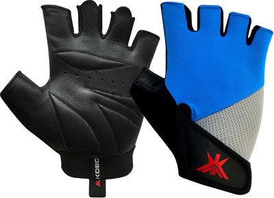 

Kobo Exercise Weight Lifting Grippy Hand Protector Padded Training Gym & Fitness Gloves (S, Blue)
