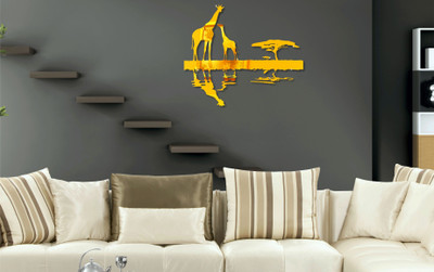 

naveed arts  Acrylic sticker Sticker(Pack of 7, Gold