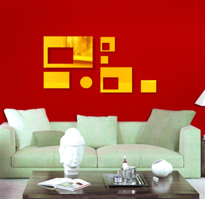 

naveed arts  Acrylic Sticker Sticker(Pack of 7, Gold