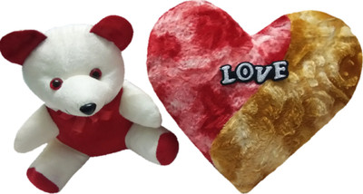 

Aparshi Lovable 50 cm heart and 24 cm Teddy soft toy (Combo pack of 2) LHT2 - 50 cm(Multicolor)