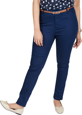 Allen Solly Regular Fit Women Blue Trousers Allen Solly Regular Fit Women Blue Trousers