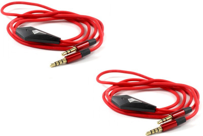 63 OFF on RETRACK SET OF 2PC 3.5mm to 3.5mm AuXCable With Mic