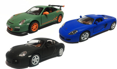 

Jack Royal 3 Combo Metal car Porsche Kit (911 gt3, cayman, cerrara)(Green, Black, Blue), Black;blue;green