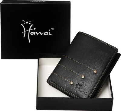 

Hawai Men Black Genuine Leather Wallet(5 Card Slots)