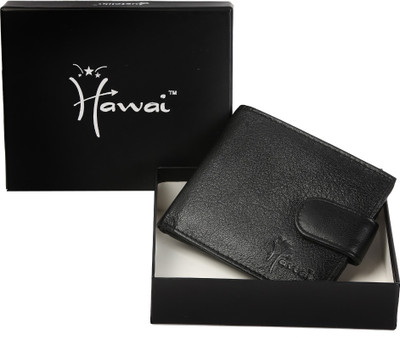 

Hawai Men Black Genuine Leather Wallet(4 Card Slots)