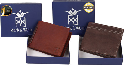 

Mark & Wear Men Multicolor Genuine Leather Wallet(8 Card Slots), Tan brown