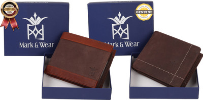 

Mark & Wear Men Multicolor Genuine Leather Wallet(8 Card Slots), Brown tan