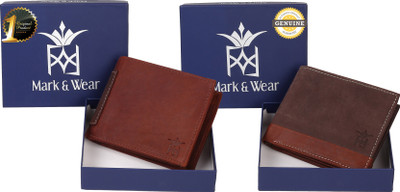 

Mark & Wear Men Multicolor Genuine Leather Wallet(8 Card Slots), Tan brown