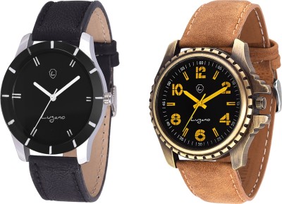 Lugano DE1080 Black Dial Watch  - For Men   Watches  (Lugano)