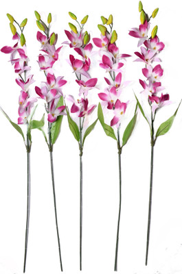 

Roopray Purple Orchids Artificial Flower(45 inch, Pack of 6)