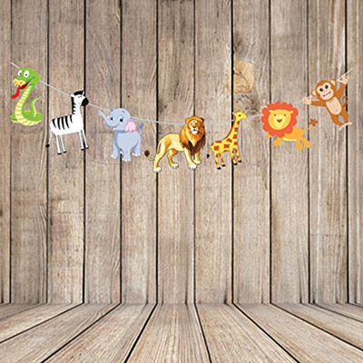 

PARTY PROPZ CHARACTER BUNTING SET OF 1/ JUNGLE PARTY DECORATION / JUNGLE PARTY SUPPLIES Banner(2 ft, Pack of 1)