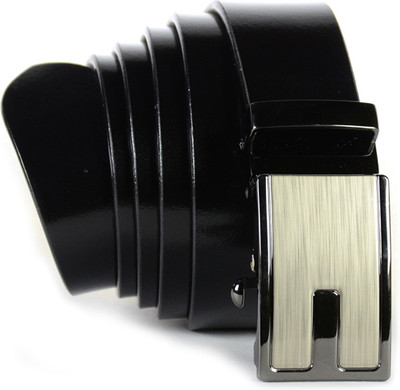 

SOMABAZAR Men Formal Black Texas Leatherite Belt