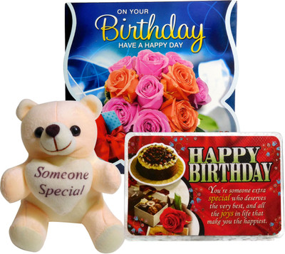 

Siddhi Gifts birthday gifts someone special - Birthday Greeting Card and Cute Soft Teddy With Birthday Quotation(Set of 1)