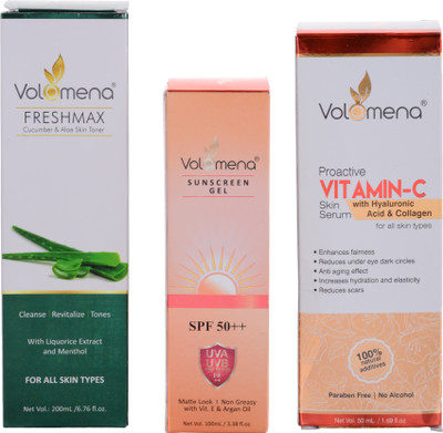 

Volamena Combo of Skin Toner, Sunscreen Gel and Proactive Vitamin-C Skin Serum …(1 g)