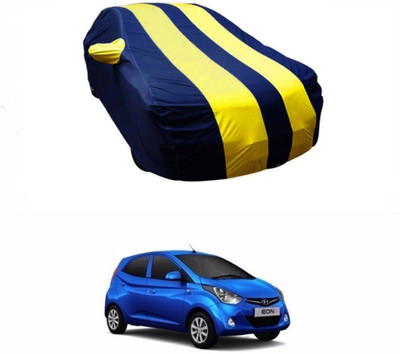 CoNNexXxionS Car Cover For Hyundai Eon (With Mirror Pockets)(Blue, Yellow)