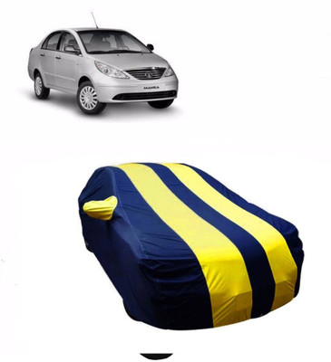 CoNNexXxionS Car Cover For Tata Manza (With Mirror Pockets)(Blue, Yellow)