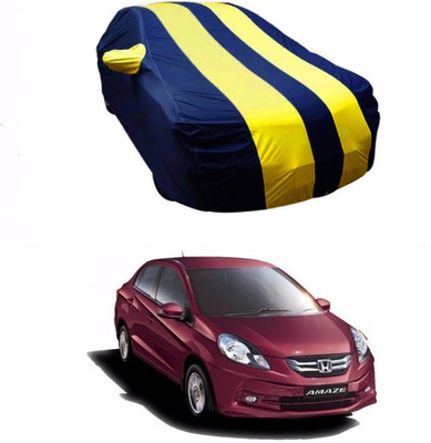 CoNNexXxionS Car Cover For Honda Amaze (With Mirror Pockets)(Blue, Yellow)