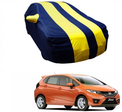 CoNNexXxionS Car Cover For Honda Jazz (With Mirror Pockets)(Blue, Yellow)