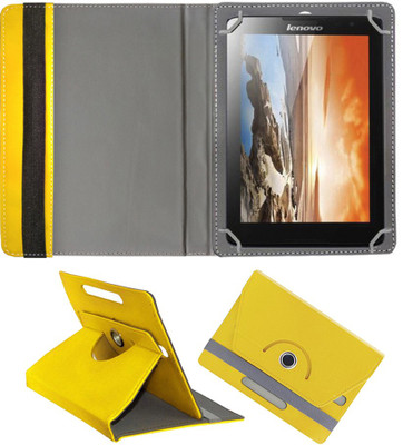 Fastway Book Cover for Lenovo A 8 -50 A 5500(Yellow, Cases with Holder)