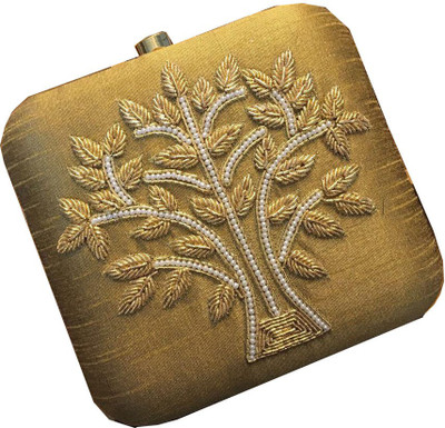 

CRAFTBAZAAR Party Khaki Clutch