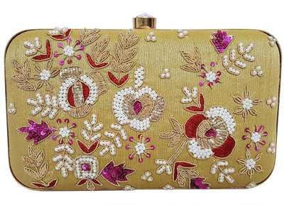

Mehrunnisa Casual Yellow Clutch