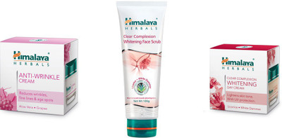 

Himalaya Anti Wrinkle Cream, Clear Complexion Whitening Face Wash, Clear Complexion Whitening Day Cream(Set of)