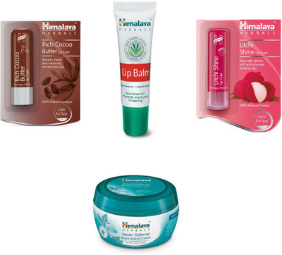 

Himalaya Rich Cocoa Butter Lip Care , Lip Balm, Litchi Shine Lip Care, Winter Defense Moisturizing Cream(Set of)