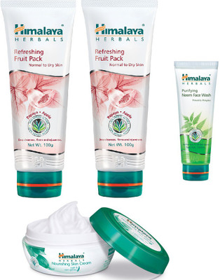

Himalaya refreshing fruit pack, neem face wash, nourishing skin cream(Set of)