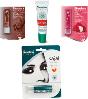 

Himalaya Rich Cocoa Butter Lip Care, Lip Balm, Litchi Shine Lip Care, Kajal Eye Definer(Set of)