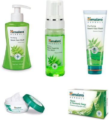 

Himalaya Purifying Neem Face Wash, Purifying Neem Foaming Face Wash, Purifying Neem Face Wash, Nourishing Skin Cream, Neem & Turmeric Soap(Set of)