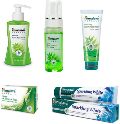 

Himalaya Purifying Neem Face Wash, Purifying Neem Foaming Face Wash, Purifying Neem Face Wash, Neem & Turmeric Soap, Toothspate(Set of)