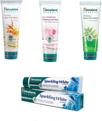 

Himalaya Fairness Kesar Face Wash, Clear Complexion Whitening Face Wash, Purifying Neem Face Wash, Toothpaste(Set of)