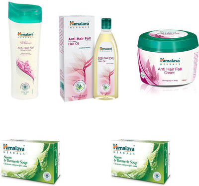 Himalaya anti hair fall shampoo, anti hair fall oil, anti hair fall cream, neem soap(Set of)