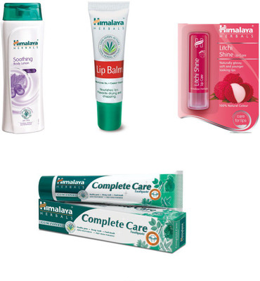 

Himalaya Soothing Body Lotion, Lip Balm, Litchi Shine Lip Care, Toothpaste(Set of 41)