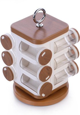 Ganesh Storewell 12-Jar Revolving Spice Rack 13 Piece Spice Set(Plastic) available at flipkart for Rs.599
