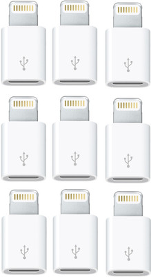 

YTM (Pack of 9) Micro Usb Female To 8-Pin Lightning Male Adaptor Adapter Converter Lightning Cable(White)