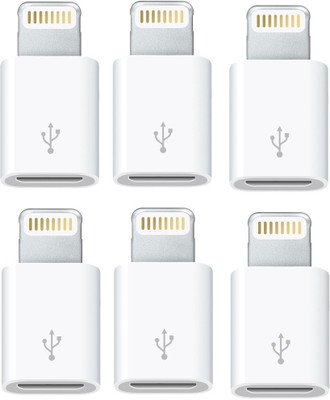 

YTM (Pack of 6) Micro Usb To Lightning 8 Pin Charge Sync Data Connector Converter Adapter Lightning Cable(White)