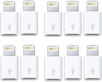

YTM (Pack of 10) Female to Micro USB Converter Charger Data Sync Cable Android Male to 8 Pin Adapter Lightning Cable(White)