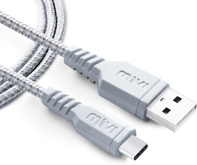 

Mivi 1M long Nylon Braided USB C Type Cable(Silver)